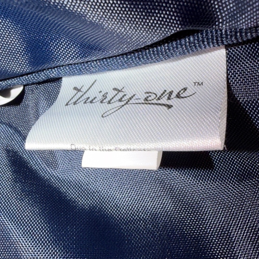 Thirty-One Away We Go Roller Bag Navy Doodle Diamond Rolling Duffel Luggage - Picture 15 of 15